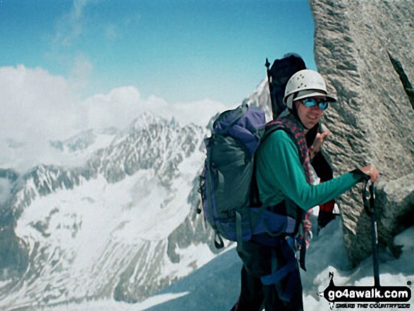 Me on the Ridge to the Summit on Petite Aiguille Verte in French Alps  France