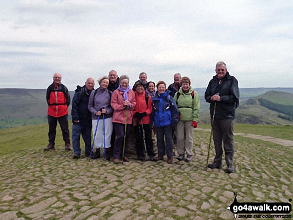 The Jubilee Walkers on top of Mam Tor