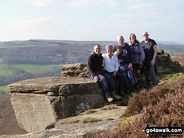 David Morecroft and friends from the Jubilee Walkers on Curbar Edge above Baslow