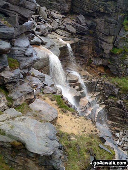 Walk d186 Kinder Scout and Kinder Downfall from Bowden Bridge, Hayfield - Kinder Downfall Waterfall