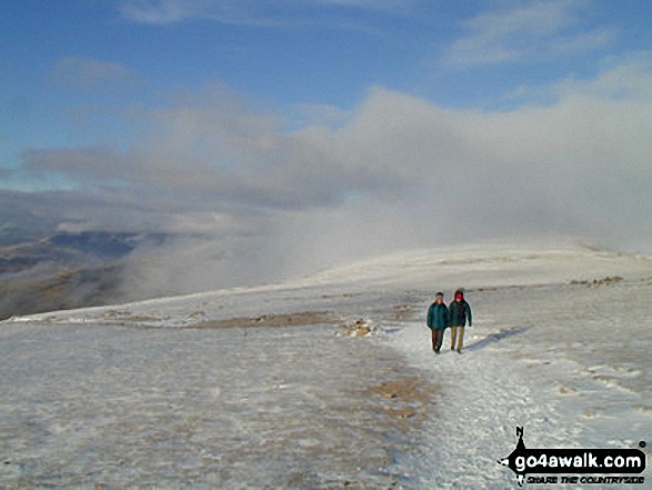 Walk c179 The Seathwaite Round from Seathwaite (Duddon Valley) - Snow on The Old Man of Coniston