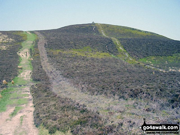 Walk dn174 Moel Famau from Bwlch Penbarras - Moel Dywyll from The Offa's Dyke Path North of Moel Famau