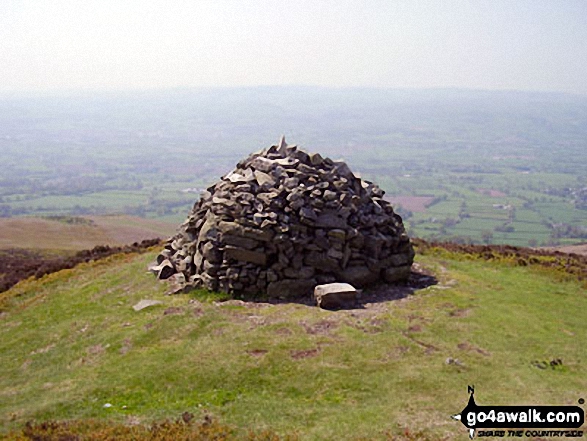 The smaller beacon or cairn on the summit of Moel Dywyll<br> on The Offa's Dyke Path