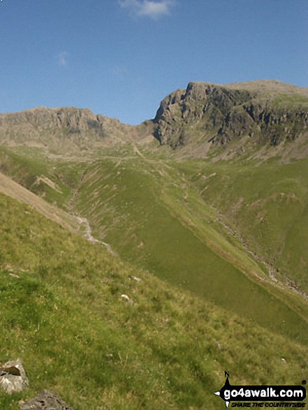 Scafell Pike (left) and Sca Fell (right) from Wasdale