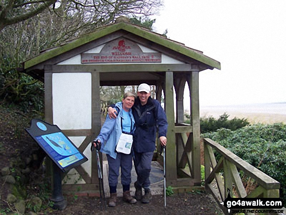 Friends Joy & John at end of trail - Walking The Hadrian's Wall Path National Trail - Day 7