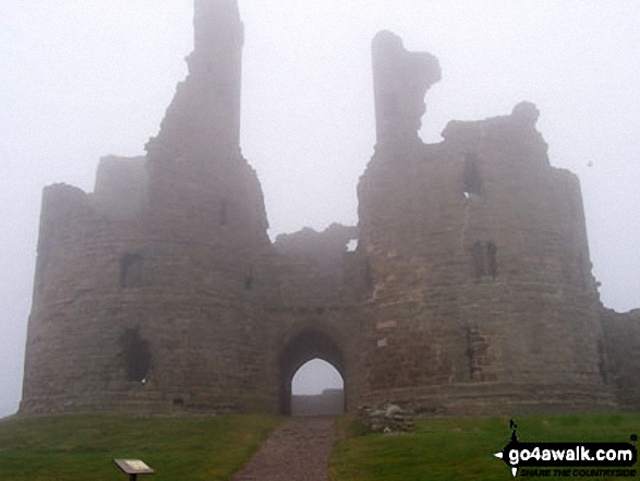 The front facade of Dunstanburgh Castle