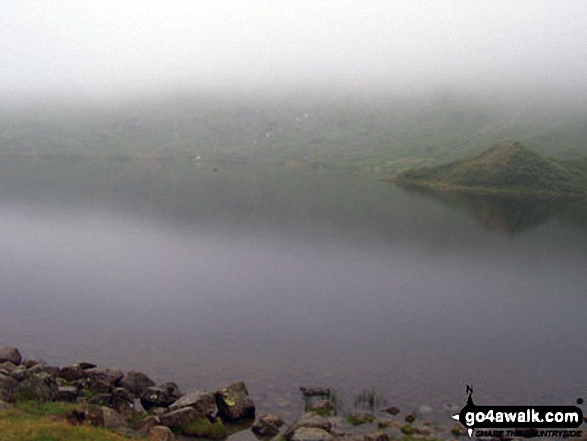 Walk c195 Castle How and Blea Rigg from Grasmere - Easedale Tarn in mist