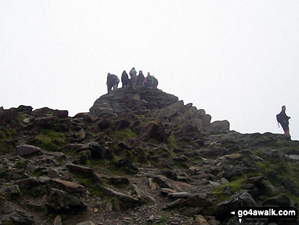 Walk gw140 Snowdon via The Rhyd-Ddu Path - The summit of Mount Snowdon (Yr Wyddfa)