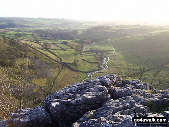 Walk ny122 Gordale Scar and Malham Cove via Shorkley Hill from Malham - Malham Village from the top of Malham Cove