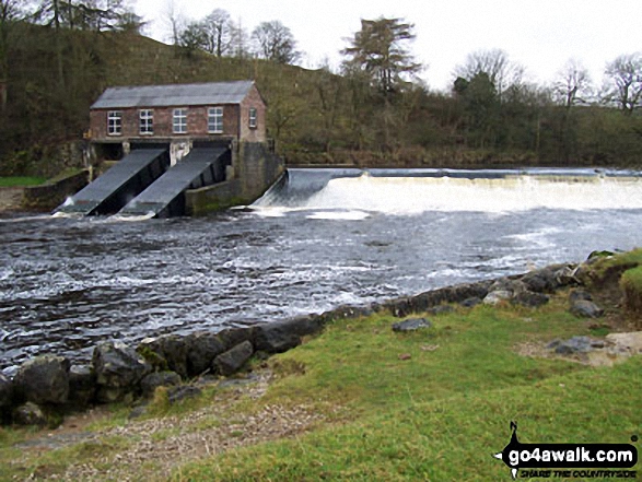 Walk ny106 Kelber from Grassington - The River Wharfe Weir near Grassington