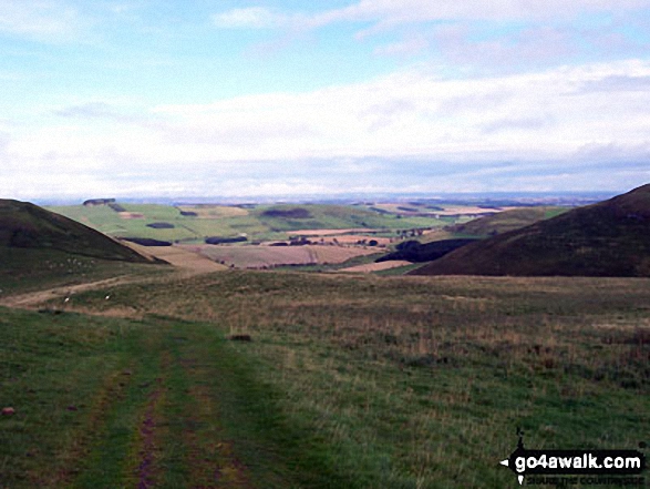 Kirk Yetholm and Town Yetholm from The St Cuthbert's Way near Green Humbleton