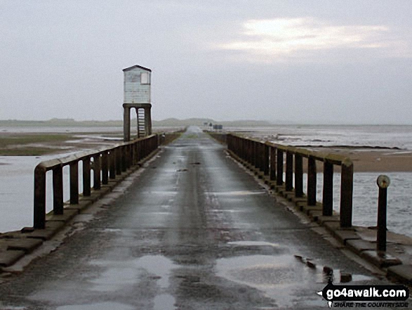 The St Cuthbert's Way at the start of Holy Island / Lindisfarne Causeway