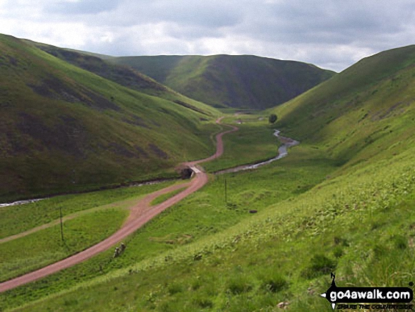 The River Alwin and Alwindale with Rookland Hill and Clennell Hill beyond from Clennell Street