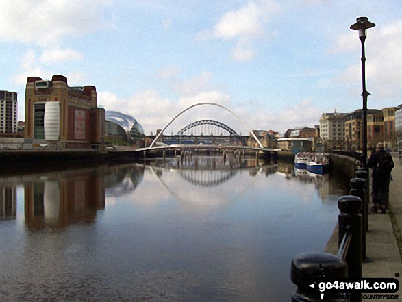 River Tyne, Newcastle - Millennium Eye Bridge and Tyne Bridges, Baltic Tower and Sage Building - Walking The Hadrian's Wall Path National Trail - Day 1