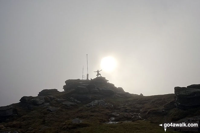 Walk de149 Yes Tor and High Willhays from Okehampton Camp - On the summit of High Willhays