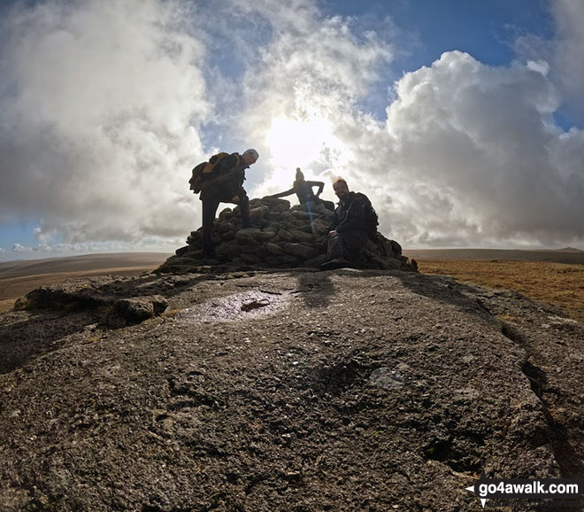 Walk de149 Yes Tor and High Willhays from Okehampton Camp - On the summit of High Willhays