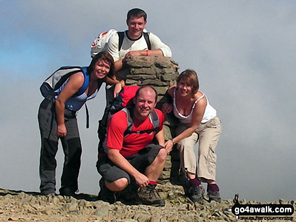 Walk c427 Helvellyn via Striding Edge from Patterdale - On the summit of Helvellyn