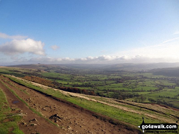 Castleton, Hope and The Hope Valley from the ridge between Mam Tor and Hollins Cross