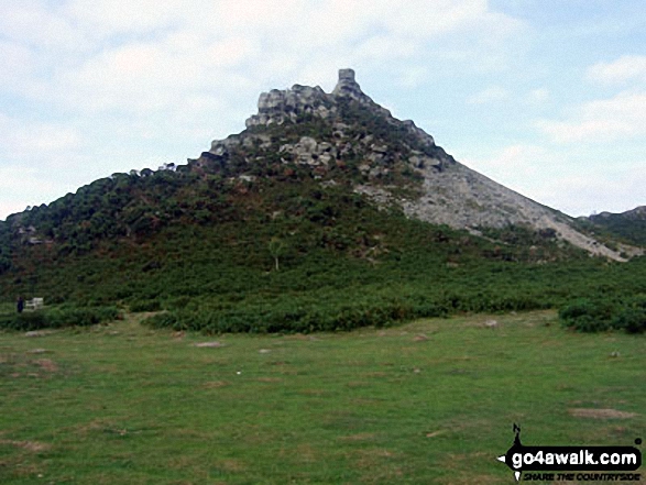 Castle Rock from the South West Coast Path in The Danes or Valley of Rocks