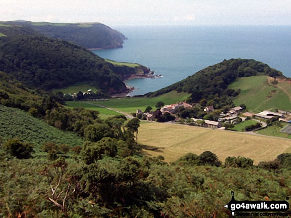 Woody Bay, Crock Point and Lee Bay from The Danes or Valley of Rocks near Lynton