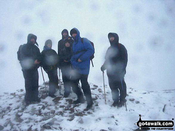 Walk po107 Y Gyrn, Corn Du and Pen y Fan from The Storey Arms Outdoor Centre - Me and the crew on Pen y Fan