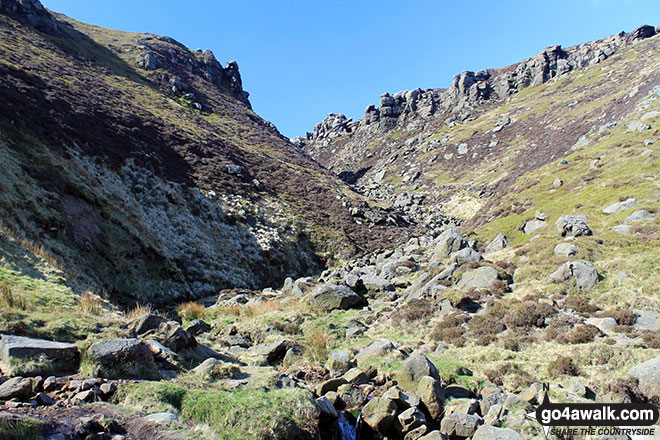 Walk d201 Seal Stones (Kinder Scout) and Seal Edge from Birchin Clough - Grindsbrook Clough