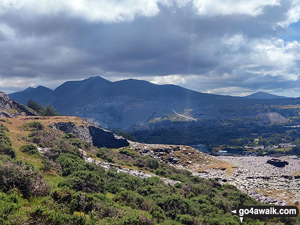 Walk gw160 Gyrn (Llanllechid) and Moel Wnion from Rachub - The Snowdonia Mountains from Rachub