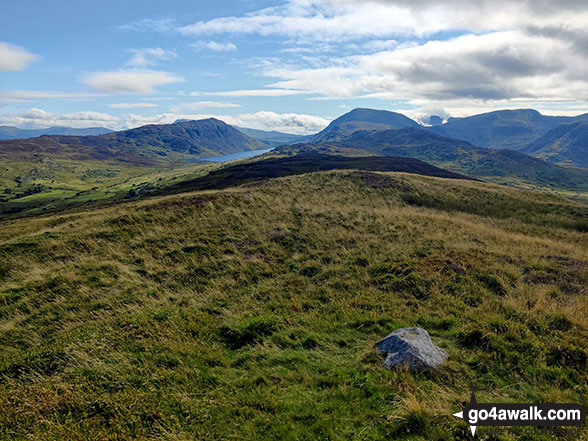 Creigiau Gleision (left), Llyn Cowlyd Reservoir, Pen Llithrig y Wrach (centre) and Pen yr Helgi Du from Moel Eilio (Dolgarrog)