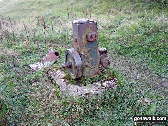 Walk d318 Beresford Dale, Alstonefield and Wolfescote Dale from Hartington - Disused winding mechanism at the highest point in Narrowdale