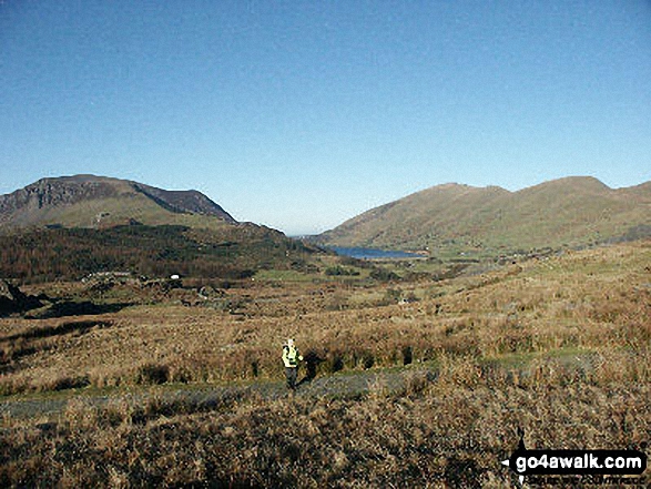 Mynydd Mawr (Llyn Cwellyn)  (left), Llyn Cwellyn, Moel Eilio (Llanberis) (right) and Foel Gron (far right) from the Rhyd Ddu path