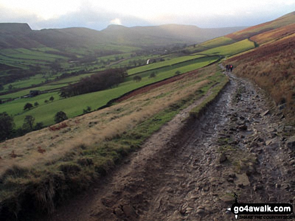 Mam Tor, Hollins Cross and Back Tor (Hollins Cross) from Nether Booth in The Vale of Edale