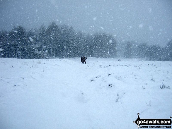 Walk d288 Winhill Pike from Hope - Heavy snow on the descent down Winhill Pike (Win Hill)