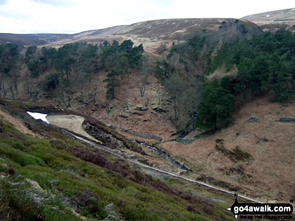 Little Grains Clough where it enters Winscar Reservoir