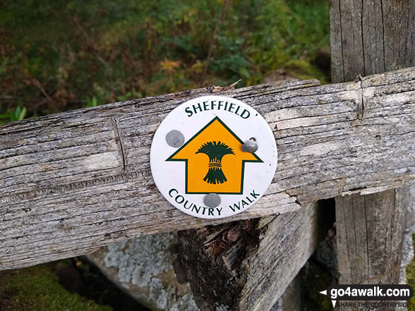 Walk sy101 Onesmoor (Kirk Edge) from Low Bradfield - Sheffield Country Walk way marker