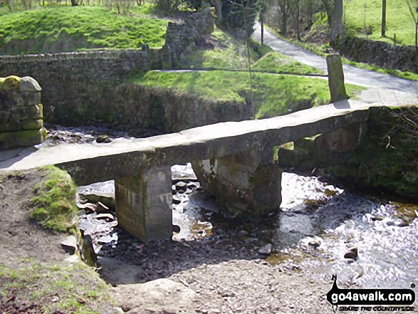 Stone footbridge across Colne Water at Wycoller