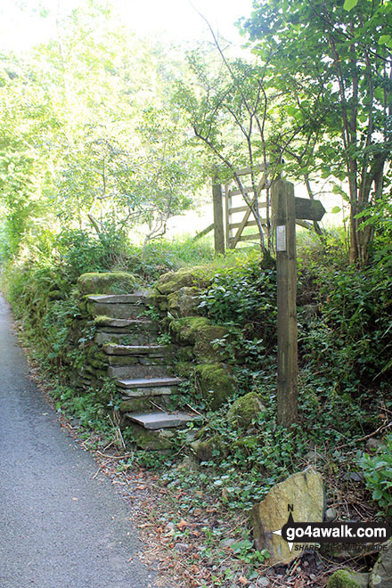 Walk c449 Sour Howes and Sallows from Kentmere - Stone steps in Kentmere village