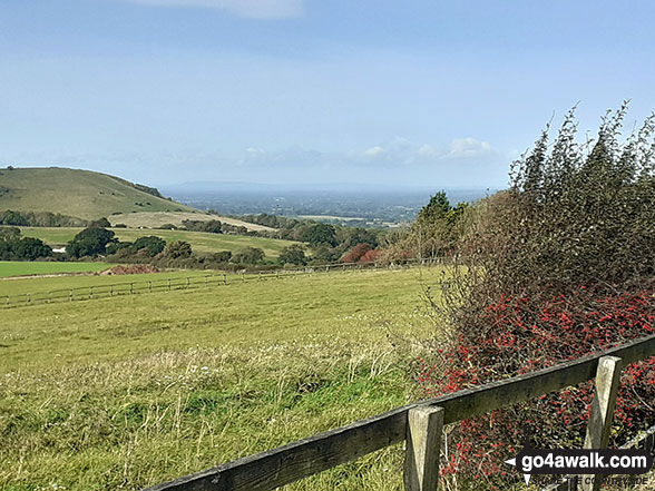 Walk ws140 Jack and Jill and Wolstonbury Hill from Clayton - Wolstonbury Hill and the view from The South Downs Way near The Jack and Jill Windmills above Clayton