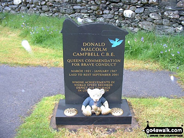 Walk c210 The Old Man of Coniston from the Walna Scar Road, Coniston - Donald Campbell's Grave, Coniston