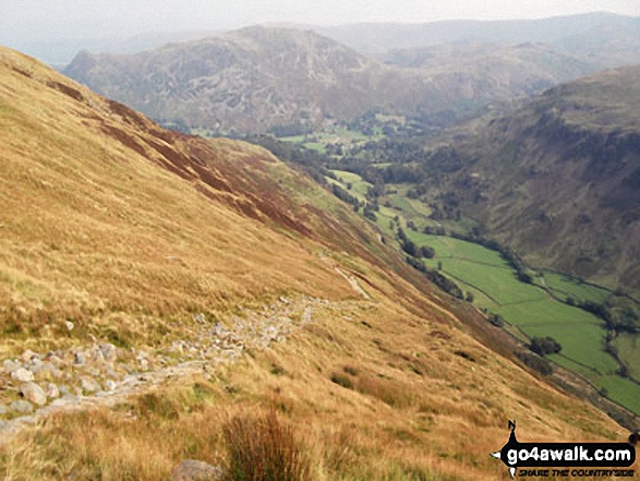 Walk c427 Helvellyn via Striding Edge from Patterdale - Place Fell and Grisedale from Hole-in-the-Wall