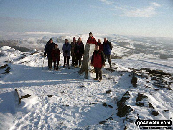 Walk d288 Winhill Pike from Hope - On the summit of Winhill Pike (Win Hill) in the snow