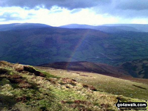 Walk mo108 Sugar Loaf and St Mary's Vale from Mynydd Llanwenarth - Looking toward Hay Bluff from Sugar Loaf (Y Fal)