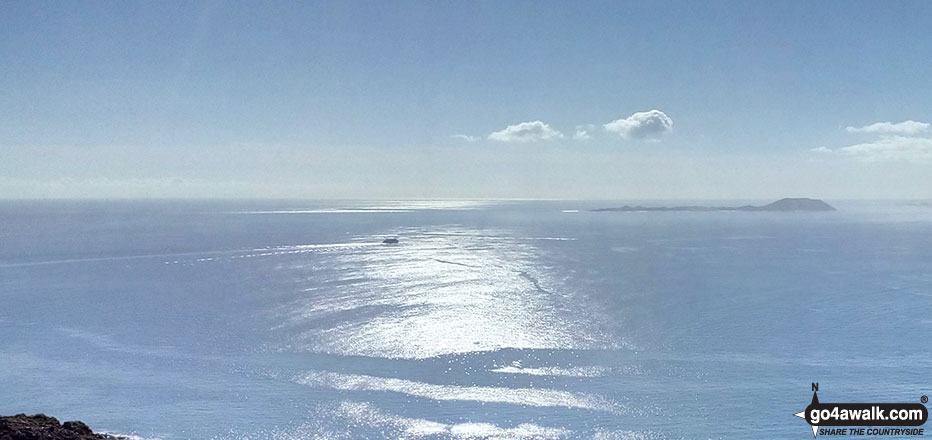 Looking towards Wolf Island from the summit of the dormant volcano of Montana Roja