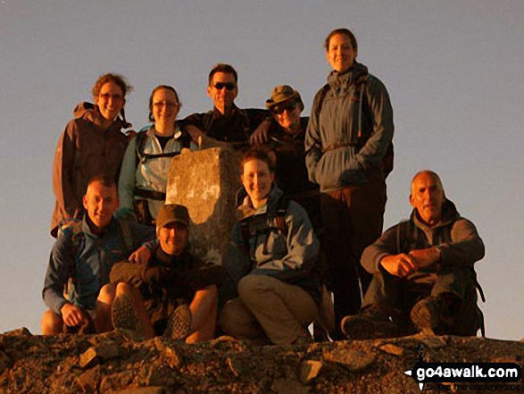 My self and 8 friends on the summit of Ben Nevis at
4:15 am on the 5th June 2011.