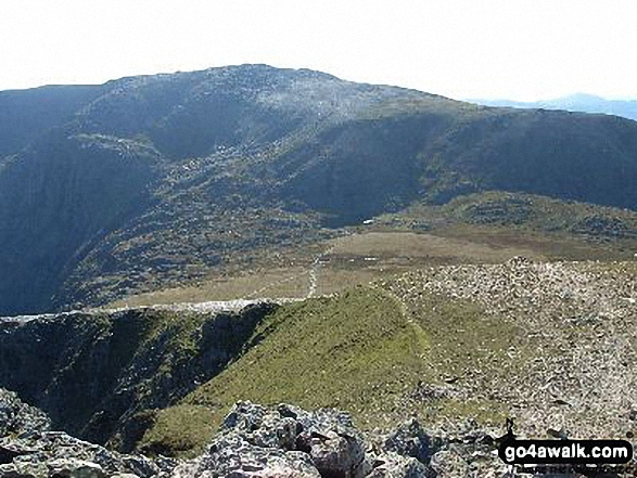 Llyn y Cwm with Glyder Fawr beyond from Y Garn (Glyderau)