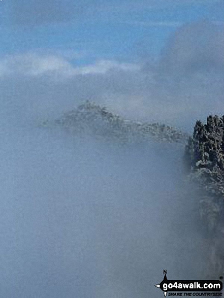 Glyder Fach in mist from Glyder Fawr