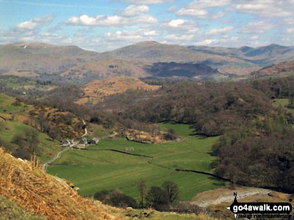 Looking down into Tilberthwaite from Hole Rake below Wetherlam