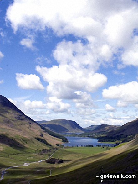 Walk c456 Fleetwith Pike, Hay Stacks, Brandreth and Grey Knotts from Honister Hause - Buttermere from Warnscale Beck on the way to Hay Stacks