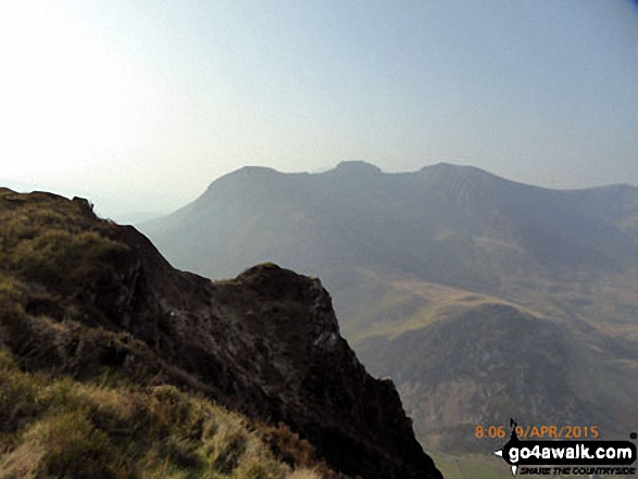 The Nantlle Ridge - Y Garn (Moel Hebog), Mynydd Drws-y-coed and Trum y Ddysgl from Craig y Bera on Mynydd Mawr (Llyn Cwellyn)