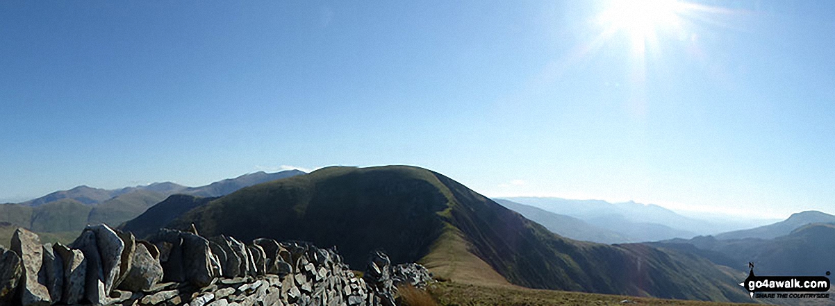 Bwlch Dros-bern and Craig Cwm Silyn  - with Gyrn Goch, Bwlch Mawr & Gyrn Ddu (far right) from the summit of Mynydd Tal-y-mignedd