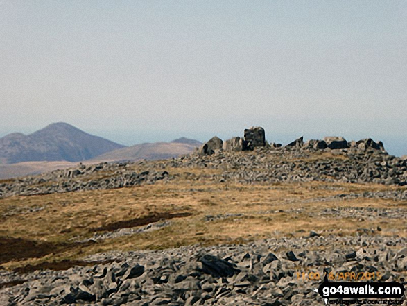 The summit of Craig Cwm Silyn with Moel Lefn, Moel yr Ogof & Moel Hebog in the background (far left)